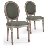 paris prix Lot de 20 Chaises Médaillon Tissu "Versailles" 96cm Gris