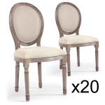 Paris Prix Lot De 20 Chaises Médaillon "Versailles" 96cm Beige