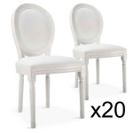 Paris Prix Lot De 20 Chaises Médaillon "Versailles" 96cm Blanc