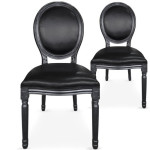 paris prix Lot de 20 Chaises Médaillon "Versailles" 96cm Noir