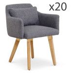 Paris Prix Lot De 20 Fauteuils Design "Alan" 70cm Gris Clair