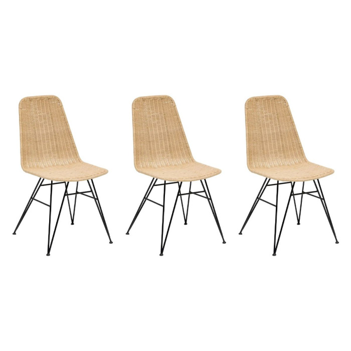 Paris Prix Lot De 3 Chaises En Rotin "May" 86cm Naturel