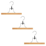 paris prix Lot de 3 Cintres à Pince en Bois 25cm Naturel