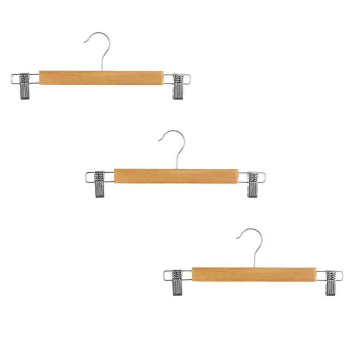 Paris Prix Lot De 3 Cintres à Pince En Métal 33cm Naturel