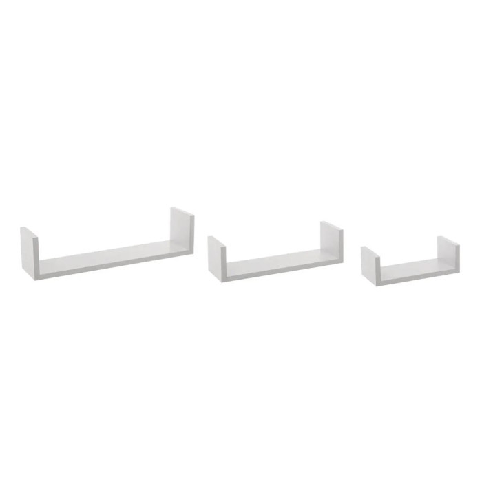 Paris Prix Lot De 3 Étagères Murales "Bord" 42cm Blanc