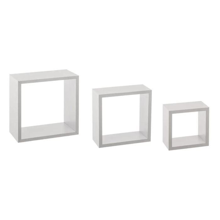 Paris Prix Lot De 3 Étagères Murales "Cube" 25cm Blanc