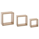 paris prix Lot de 3 Étagères Murales "Cube" 25cm Naturel