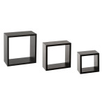 paris prix Lot de 3 Étagères Murales "Cube" 25cm Noir