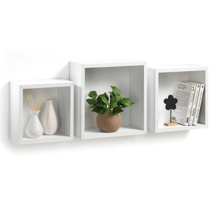 Paris Prix Lot De 3 Étagères Murales "Cube" 30cm Blanc