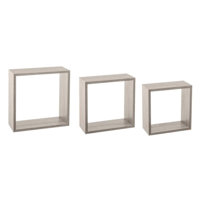 Paris Prix Lot De 3 Étagères Murales "Cube" 30cm Chêne Gris