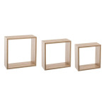 paris prix Lot de 3 Étagères Murales "Cube" 30cm Naturel