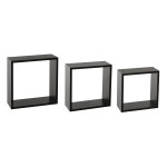 paris prix Lot de 3 Étagères Murales "Cube" 30cm Noir