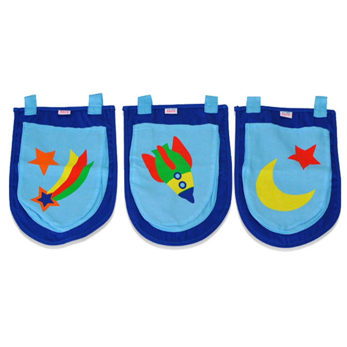 Paris Prix Lot De 3 Pochettes "Pino Astronaute II" 52cm Bleu