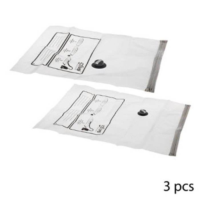 Paris Prix Lot De 3 Sacs De Rangement "Air Roll" 70cm Blanc