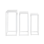 Paris Prix Lot De 3 Sellettes En Métal "Cromano" 71cm Blanc
