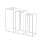 Paris Prix Lot De 3 Sellettes En Métal "Cromano" 71cm Blanc