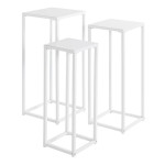 paris prix Lot de 3 Sellettes en Métal "Cromano" 71cm Blanc