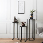 Paris Prix Lot De 3 Sellettes Gigognes "Métal" 90cm Noir