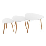 paris prix Lot de 3 Tables à Café Gigognes "Mileo" 60cm Blanc