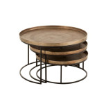 Paris Prix Lot De 3 Tables Basses Gigognes "Bano" 80cm Rouille