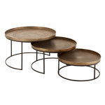 paris prix Lot de 3 Tables Basses Gigognes "Bano" 80cm Rouille