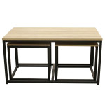 Paris Prix Lot De 3 Tables Basses "Seattle" 90cm Naturel