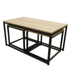 Paris Prix Lot De 3 Tables Basses "Seattle" 90cm Naturel