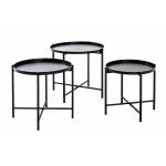 paris prix Lot de 3 Tables d'Appoint Design "Kwami" 48cm Noir