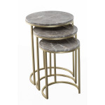 Paris Prix Lot De 3 Tables D'Appoint Design "Tria" 65cm Gris