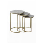 Paris Prix Lot De 3 Tables D'Appoint Design "Tria" 65cm Gris
