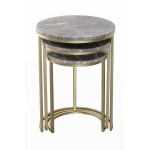 Paris Prix Lot De 3 Tables D'Appoint Design "Tria" 65cm Gris