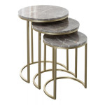 paris prix Lot de 3 Tables d'Appoint Design "Tria" 65cm Gris