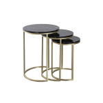 Paris Prix Lot De 3 Tables D'Appoint Design "Tria" 65cm Noir