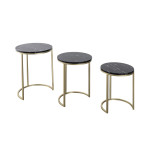 Paris Prix Lot De 3 Tables D'Appoint Design "Tria" 65cm Noir