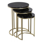 paris prix Lot de 3 Tables d'Appoint Design "Tria" 65cm Noir