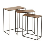 paris prix Lot de 3 Tables d'Appoint Gigognes "Bano" 66cm Rouille