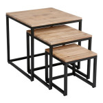 paris prix Lot de 3 Tables d'Appoint Gigognes "Edena" 50cm Naturel