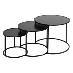paris prix Lot de 3 Tables d'Appoint Gigognes "Noan" 54cm Noir