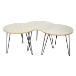 Paris Prix Lot De 3 Tables D'Appoint "Idéal" 45cm Beige & Blanc