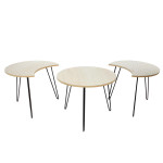 Paris Prix Lot De 3 Tables D'Appoint "Idéal" 45cm Beige & Blanc