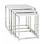 paris prix Lot de 3 Tables d'Appoint "Zélie" 42cm Blanc