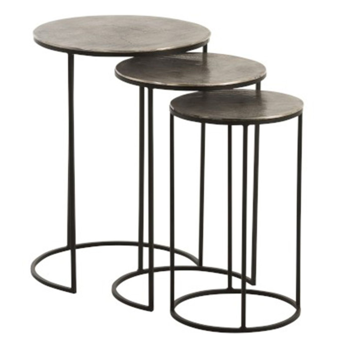 Paris Prix Lot De 3 Tables Gigognes Design "Roday" 60cm Noir