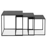 Paris Prix Lot De 3 Tables Gigognes En Métal "Lino" 50cm Noir