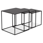 Paris Prix Lot De 3 Tables Gigognes En Métal "Lino" 50cm Noir