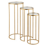 paris prix Lot de 3 Tables Gigognes "Léo Miroir" 80cm Or