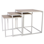paris prix Lot de 3 Tables Gigognes "Origin" 45cm Blanc
