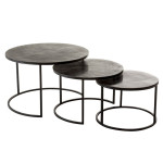 paris prix Lot de 3 Tables Gigognes "Oxidize" 80cm Noir