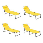 paris prix Lot de 4 Bains de Soleil "Solario" 173cm Jaune