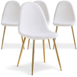Paris Prix Lot De 4 Chaises Bouclette "Waynor" 87cm Blanc