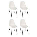 paris prix Lot de 4 Chaises Côtelé "Scott" 85cm Beige